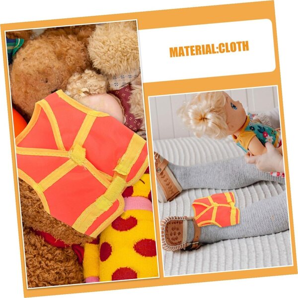 Alasum Set 2 Gilet Miniatura Arancione per Bambole Tema Costruzione Sicurezza