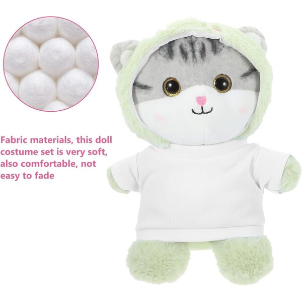 Set 6 Magliette Bianche per Orsetti di Peluche da 30 cm - Vestiti Sostituibili in Tessuto Morbido