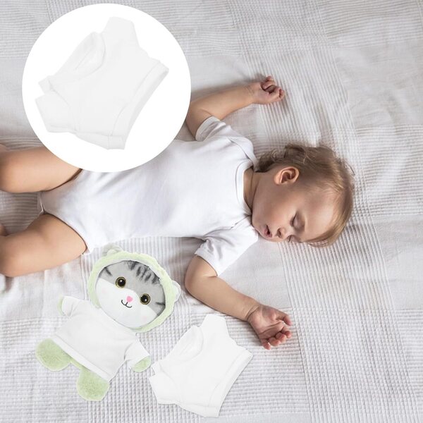 Set 6 Magliette Bianche per Orsetti di Peluche da 30 cm - Vestiti Sostituibili in Tessuto Morbido