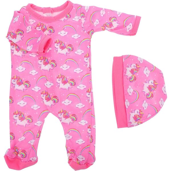 Set vestiti per bambole 18 pollici con tutina e cappello lavabile multicolore