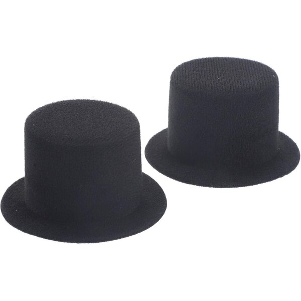 ORFOFE Mini Cappelli Neri 9 cm per Bambole, Accessori Cosplay e Artigianato - Set 2 Pezzi