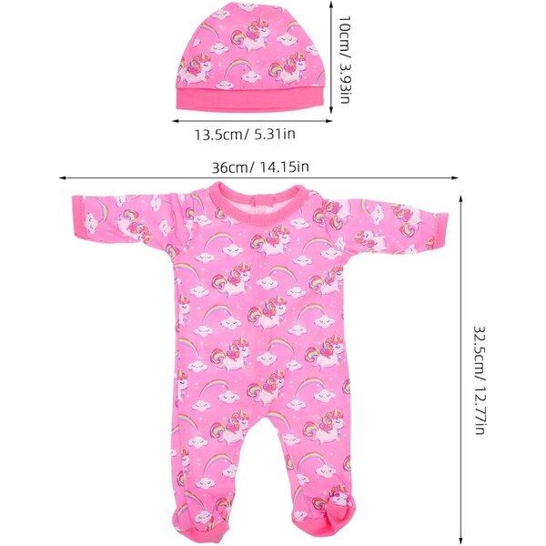 ifundom Tutina Decorativa Unicorno per Bambola 18 Pollici con Cappello Colorato