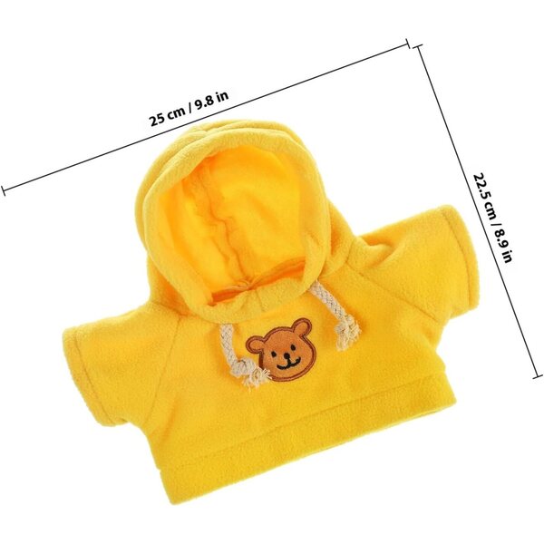 3-teiliges Bekleidungsset für Stofftiere: Pullover und 2 farbige Hoodies