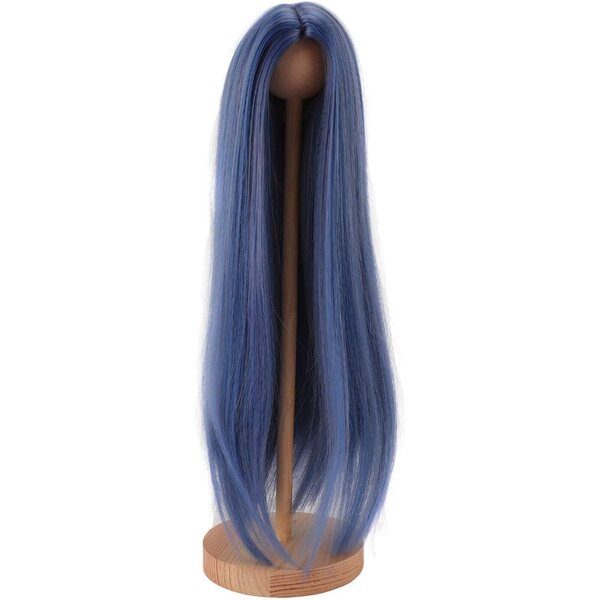 1/4 Hochtemperatur-Puppenperücke aus Seide, lang, gerade, mit blauem Mittelscheitel