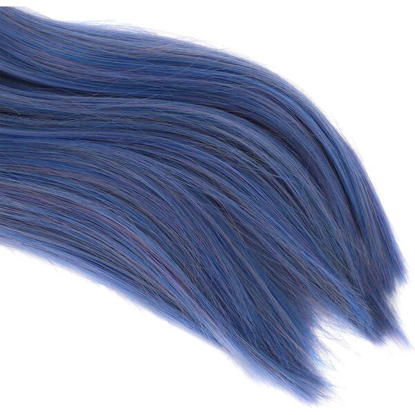 1/4 Hochtemperatur-Puppenperücke aus Seide, lang, gerade, mit blauem Mittelscheitel