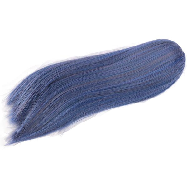 1/4 Hochtemperatur-Puppenperücke aus Seide, lang, gerade, mit blauem Mittelscheitel