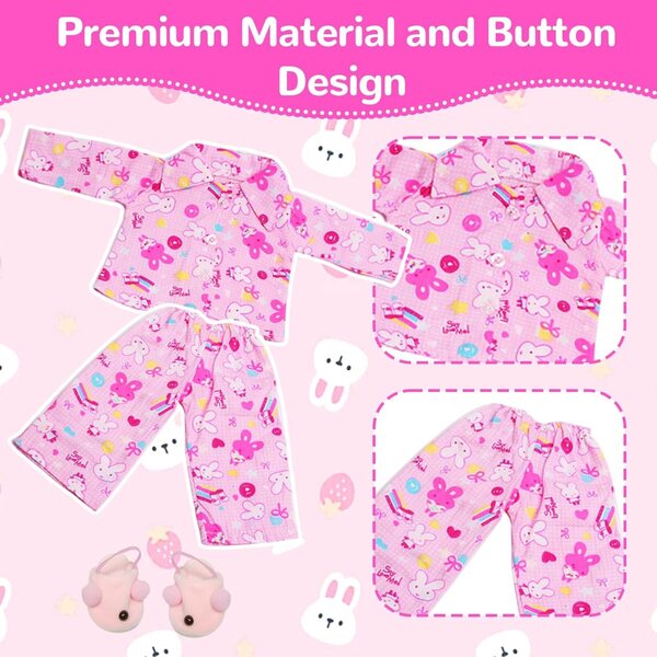 Vestiti Bambola Rosa Bunny - Completo Moda per Bambole Elegante e Carino