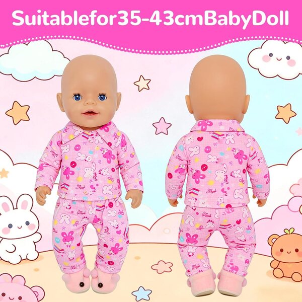 Vestiti Bambola Rosa Bunny - Completo Moda per Bambole Elegante e Carino