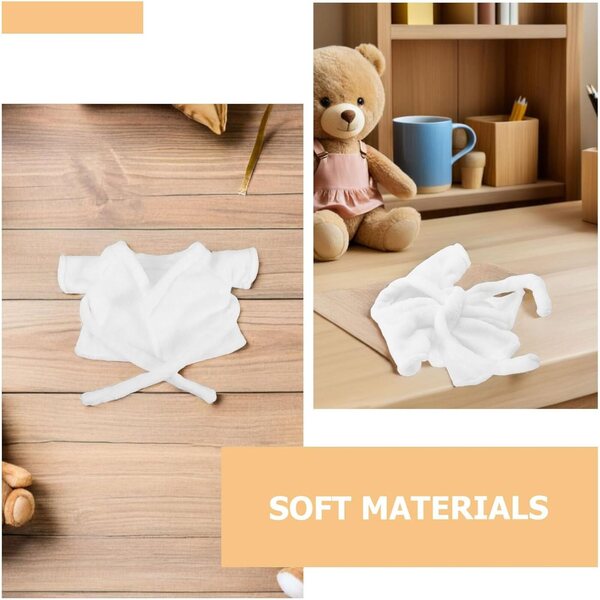 ERINGOGO Set 2 Pezzi Vestiti Bambole Mini Accappatoio Bianco e Pigiama Orsetto
