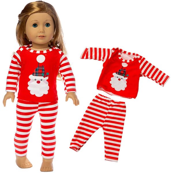 Weihnachtskleidung für 18-Zoll-Puppen mit Beutel und Geburtstagsparty-Zubehör