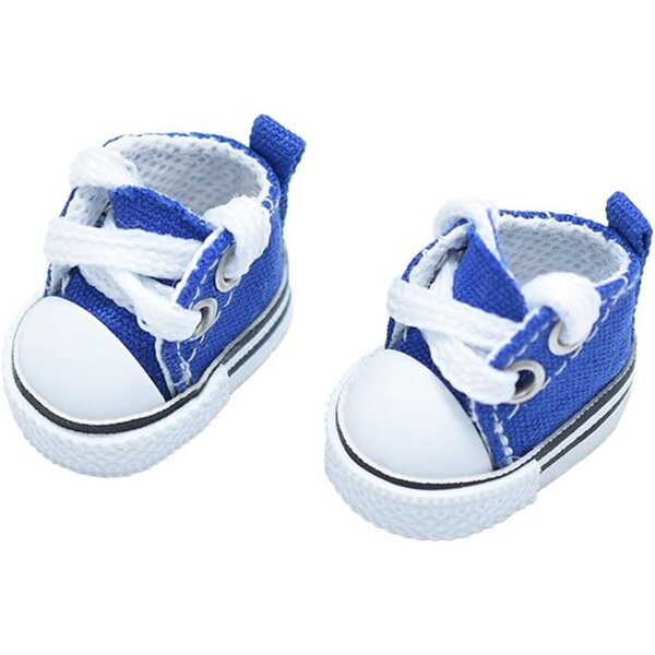 2025 Generisch Puppenschuhe, Modeaccessoire für 17cm Puppen, Blau 3,5x2cm