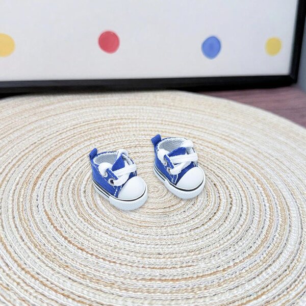 2025 Generisch Puppenschuhe, Modeaccessoire für 17cm Puppen, Blau 3,5x2cm