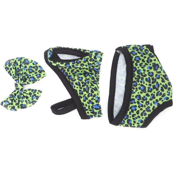 Costume da bagno leopardato per bambole da 18 pollici con fermagli per capelli - Acouto