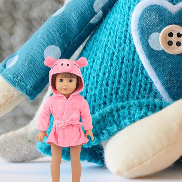 Pigiamino per Bambole Rosa a Forma di Maialino in Peluche, Facile da Usare