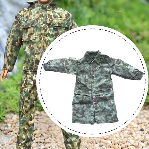 Außenjacke für männliche Actionfigur im Maßstab 1:6 aus Stoff – eleganter Miniaturmantel