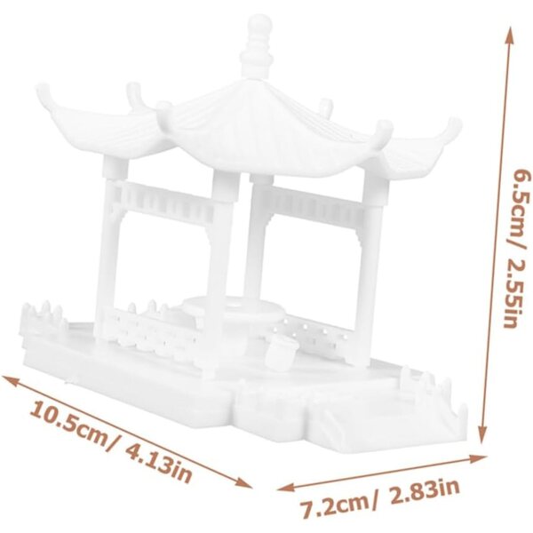 Miniatura Padiglione da Giardino in ABS per Decorazione Interni ed Esterni 10,5x7,2x6,5 cm