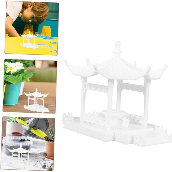 Miniatura Padiglione da Giardino in ABS per Decorazione Interni ed Esterni 10,5x7,2x6,5 cm