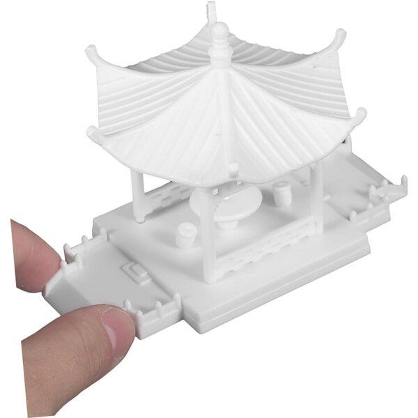 Miniatura Padiglione da Giardino in ABS per Decorazione Interni ed Esterni 10,5x7,2x6,5 cm