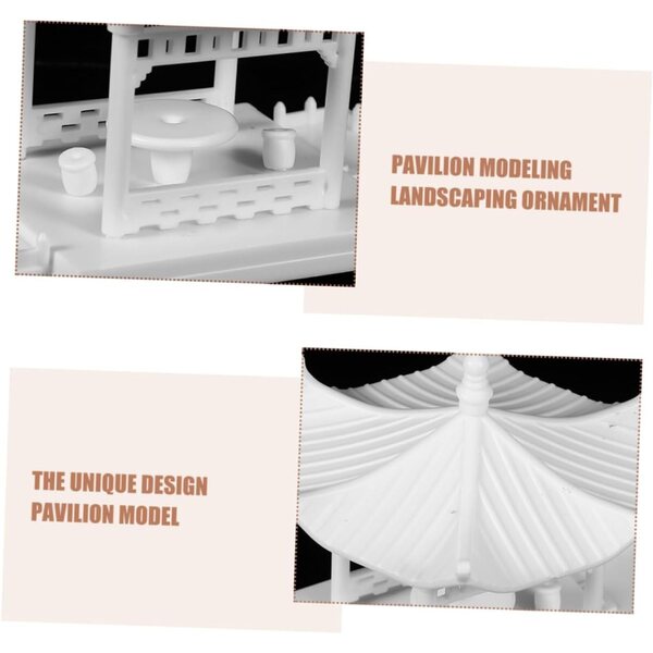 Miniatura Padiglione da Giardino in ABS per Decorazione Interni ed Esterni 10,5x7,2x6,5 cm