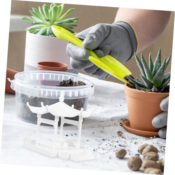 Miniatura Padiglione da Giardino in ABS per Decorazione Interni ed Esterni 10,5x7,2x6,5 cm