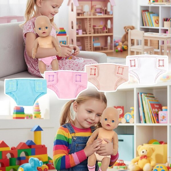 Set mit 4 Windeln und 4 Socken für YAEGIMHT-Puppen, perfektes Zubehör für Spielzeug