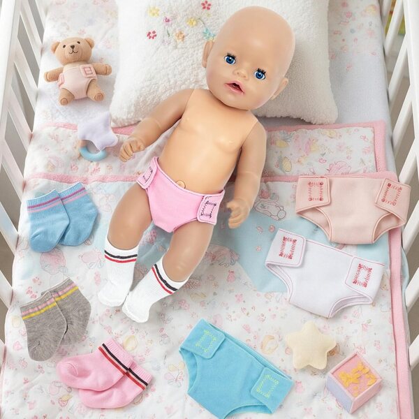 Set mit 4 Windeln und 4 Socken für YAEGIMHT-Puppen, perfektes Zubehör für Spielzeug