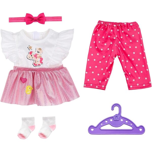 Set 5 Vestiti Rosso per Bambole 30-45 cm con Orso Cavallo, Gonna Glitter e Accessori