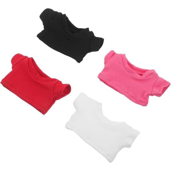Set 4 Magliette per Orsi di Peluche da 9 cm con Stampe a Sublimazione, Manica Corta, Morbide e Riutilizzabili