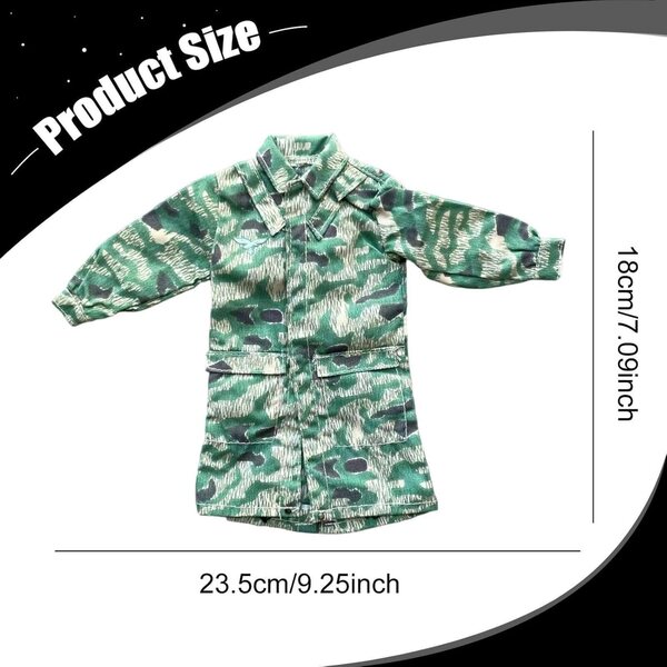 Jacke für männliche Actionfigur im Maßstab 1:6 aus widerstandsfähigem Stoff und lässigem Stil