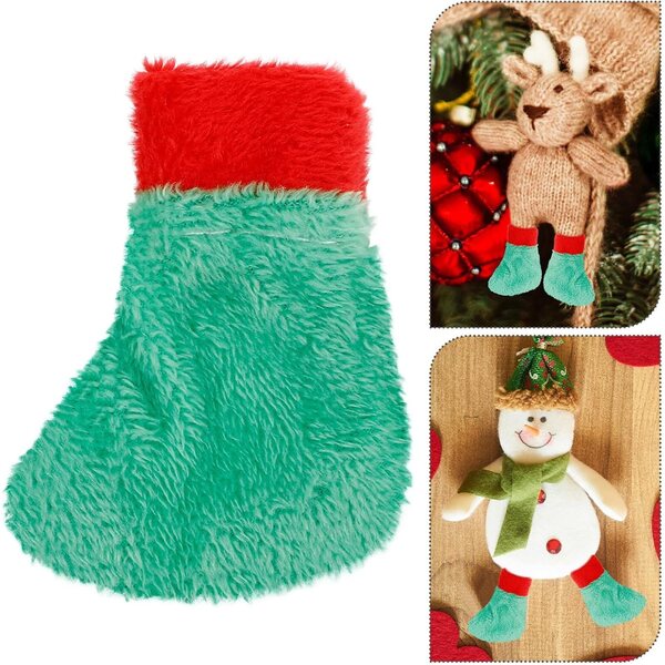Calzini Mini per Bambole Natale in Peluche Colorati per Accessori Fai da Te