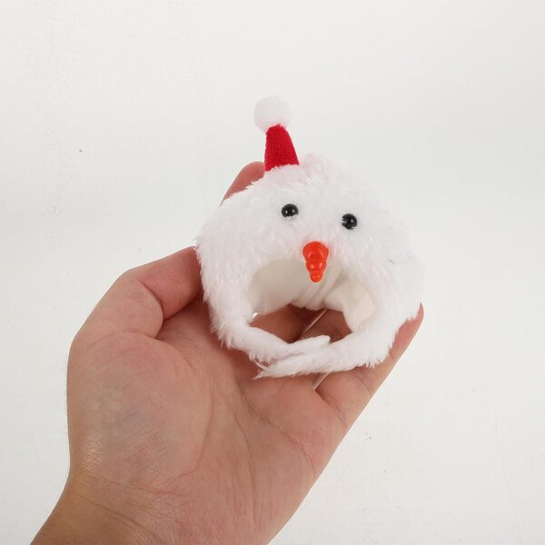 Miniatur-Kleidungsset für Weihnachtspuppen, Plüsch-Schneemannmütze und Schal