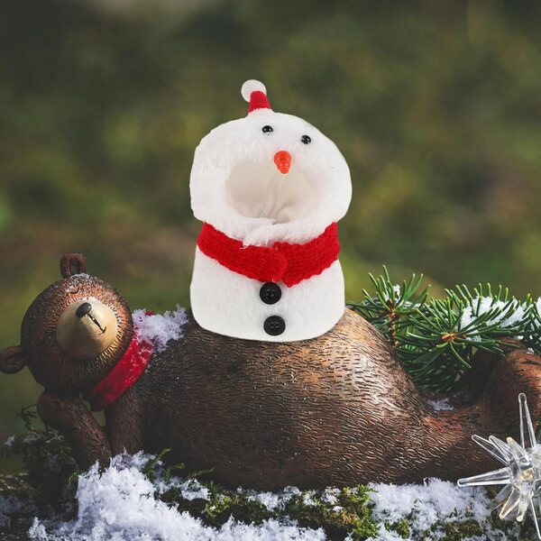 Miniatur-Kleidungsset für Weihnachtspuppen, Plüsch-Schneemannmütze und Schal