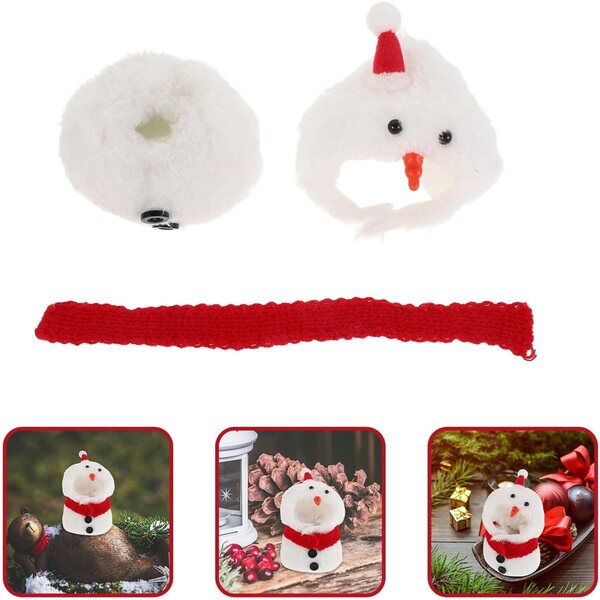 Didiseaon Puppenkostüm für Weihnachtspuppen – dekorative Miniatur-Mütze und Schal