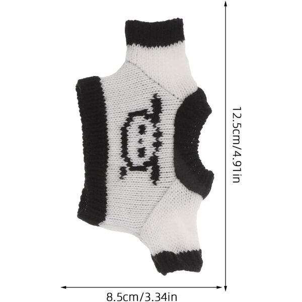 Gatuida Set 4 Maglioni Gotici Nero e Bianco per Orsetti e Bambole di Peluche