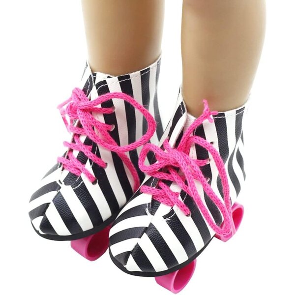 Bewinner Pattini a Rotelle per Bambole 18 Pollici Accessorio Moda Plastica Rosa