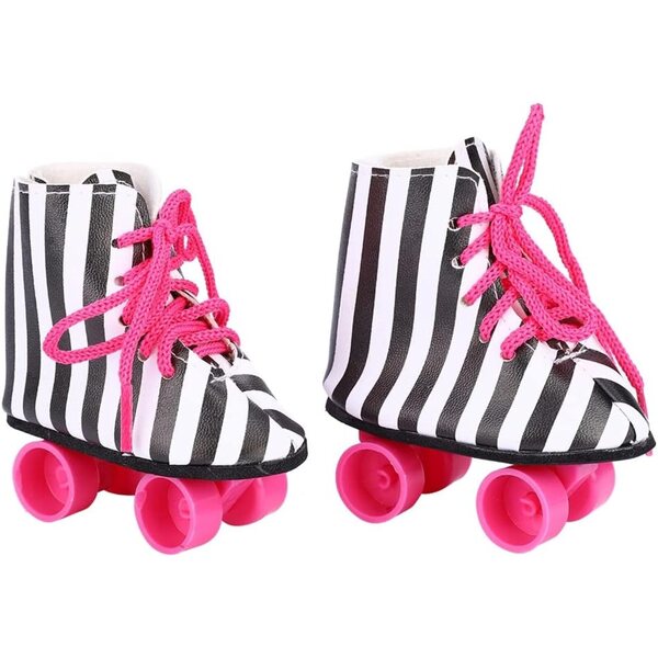 Bewinner Pattini a Rotelle per Bambole 18 Pollici Accessorio Moda Plastica Rosa