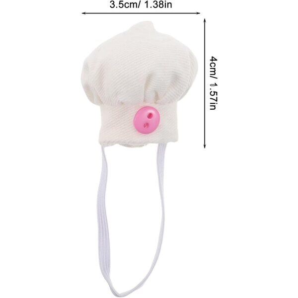 Alasum 4 Mini Cappelli da Cuoco per Bambole e Peluche, Decorativi e Morbidi