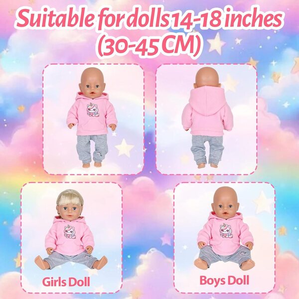 Set 5 vestiti a forma di cuore per bambole - Moda Orizizhic colorata e divertente