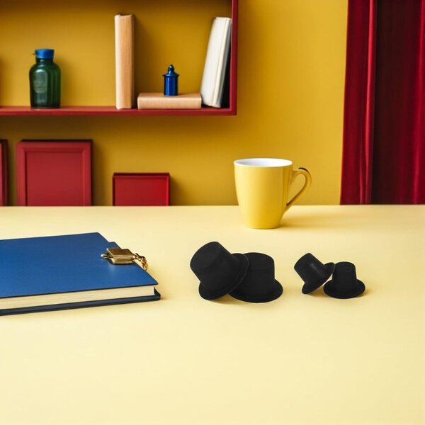 GARVALON 60 Cappelli Miniatura Nero per Bambole e Pupazzi Decorativi in PVC