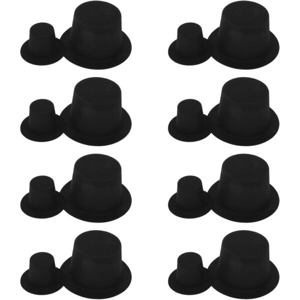 ifundom 60 schwarze Mini-Hüte aus beflocktem PVC für DIY-Dekorationen und Puppen