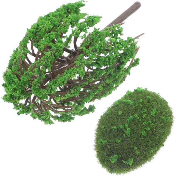 Mini albero scenografico in plastica per case delle bambole e modellismo 9x5x5 cm