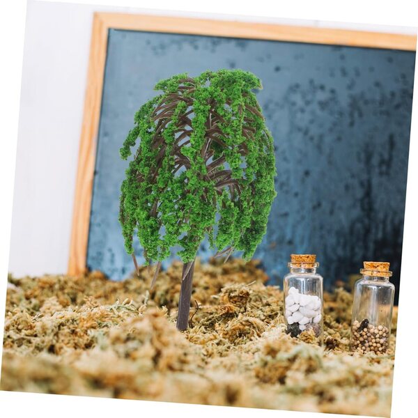 Mini albero scenografico in plastica per case delle bambole e modellismo 9x5x5 cm