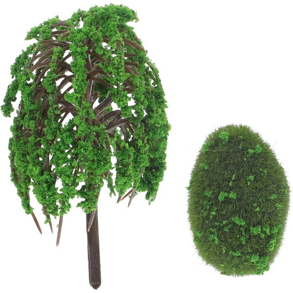 Mini albero scenografico in plastica per case delle bambole e modellismo 9x5x5 cm