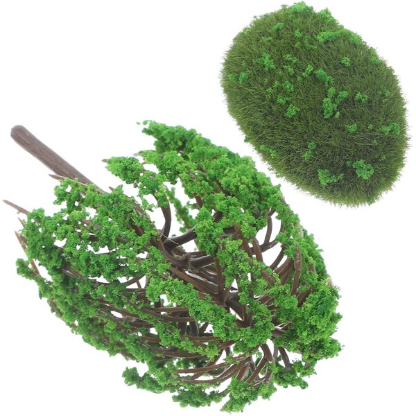 Mini albero scenografico in plastica per case delle bambole e modellismo 9x5x5 cm