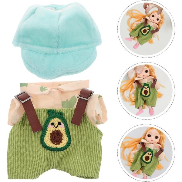 Set Bambola Accessori Natalizi con Cappello Verde e Tuta Avocado - Gioco e Festa