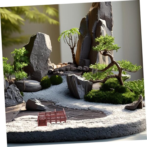 IMIKEYA Miniatura Ponte Ornamentale Cinese Vintage per Acquario e Bonsai 6,2x5,3x2 cm