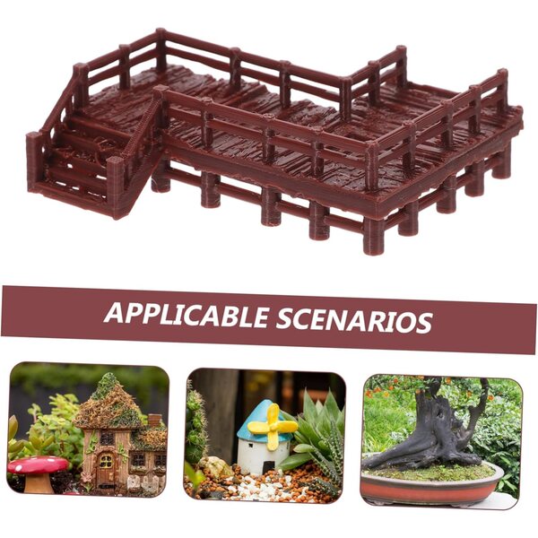 IMIKEYA Miniatura Ponte Ornamentale Cinese Vintage per Acquario e Bonsai 6,2x5,3x2 cm