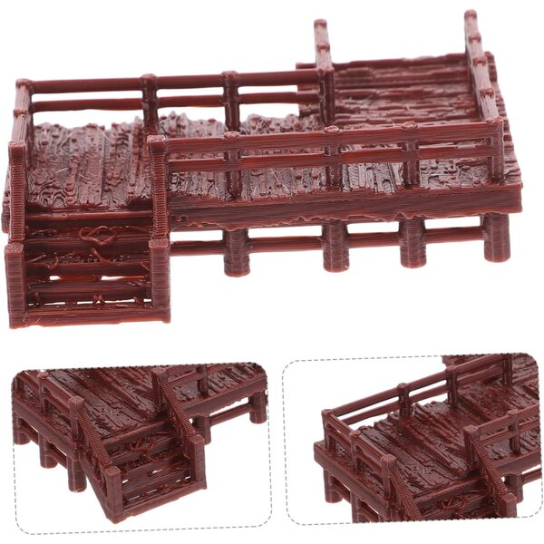 IMIKEYA Miniatura Ponte Ornamentale Cinese Vintage per Acquario e Bonsai 6,2x5,3x2 cm