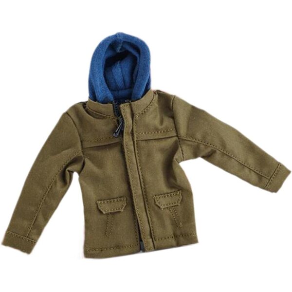 Giacca Miniatura in Tessuto Verde per Action Figure Maschili 1/12, Cappotto Invernale Realistico