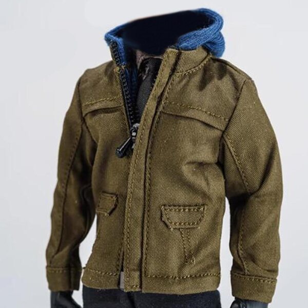 Giacca Miniatura in Tessuto Verde per Action Figure Maschili 1/12, Cappotto Invernale Realistico